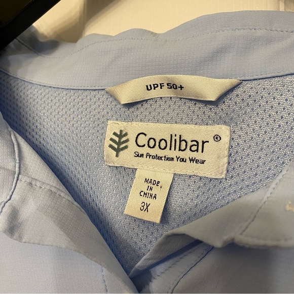 Coolibar Men's Sky Blue Casual Button Down Shirt UPF 50+ Sun protection - Picture 5 of 10